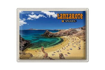 Signe en étain voyage 40x30cm Lanzarote espagne Playa Blanca plage mer 1