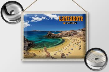 Signe en étain voyage 40x30cm Lanzarote espagne Playa Blanca plage mer 2