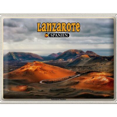 Cartel de chapa viaje 40x30cm Lanzarote España Parque Nacional de Timanfaya