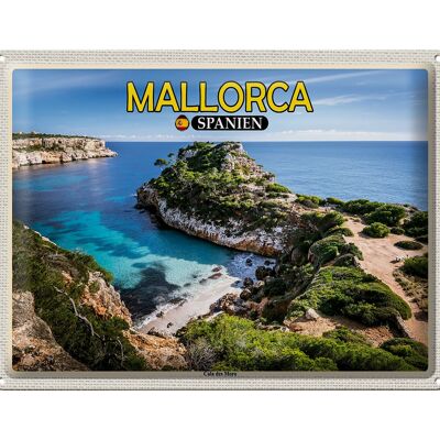 Targa in metallo da viaggio 40x30 cm Maiorca Spagna Cala des Moro Bay