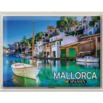 Cartel de chapa de viaje 40x30cm Mallorca España Cala Figuera Place Bay