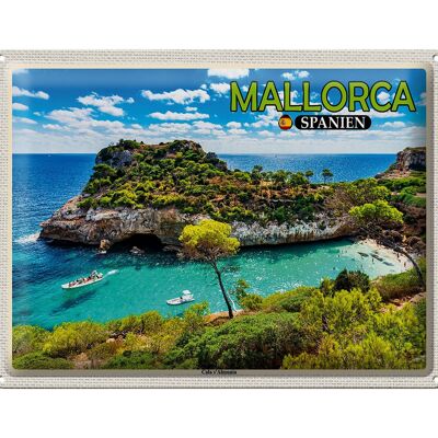 Cartel de chapa Viaje 40x30cm Mallorca España Cala s'Almunia Bahía