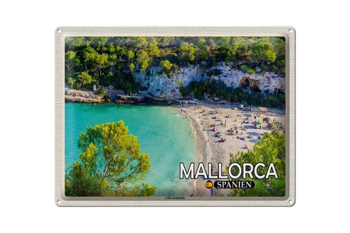 Blechschild Reise 40x30cm Mallorca Spanien Cala Llombards Bucht