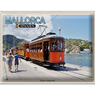 Cartel de chapa Viaje 40x30cm Mallorca España Isla Tranvía Tranvía