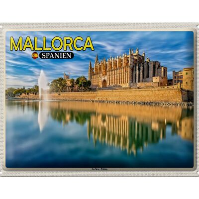 Cartel de chapa de viaje 40x30cm Mallorca España La Seu Palma Catedral