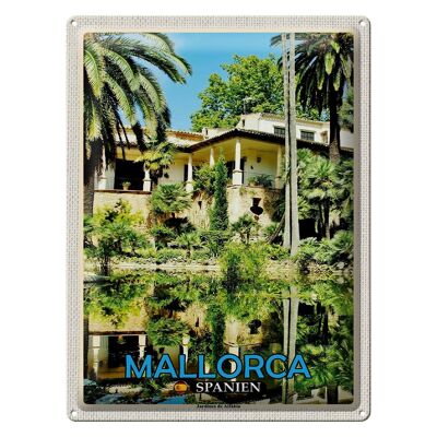 Plaque en tôle voyage 30x40cm Majorque Espagne Jardines de Alfabia
