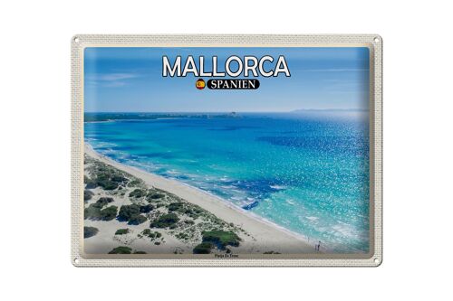 Blechschild Reise 40x30cm Mallorca Spanien Platja Es Trenc Meer