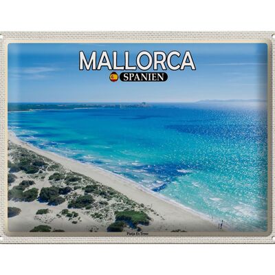 Blechschild Reise 40x30cm Mallorca Spanien Platja Es Trenc Meer