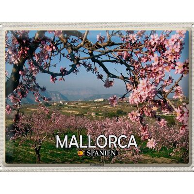 Cartel de chapa viaje 40x30cm Mallorca España Almendros en flor