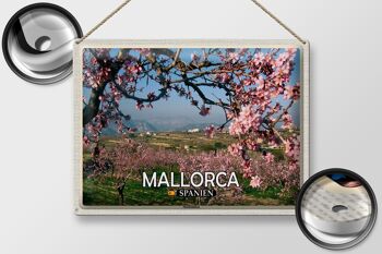 Plaque en tôle voyage 40x30cm Majorque Espagne fleurs d'amandier 2
