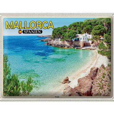 Targa in metallo da viaggio 40x30 cm Maiorca Spagna Spiaggia Mare Vacanza