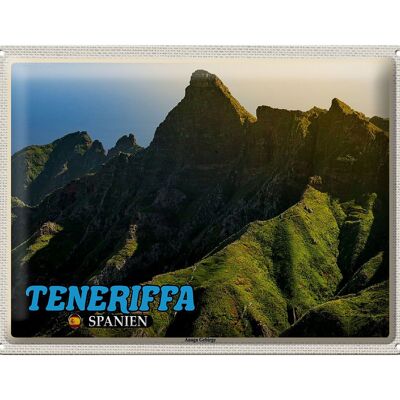 Blechschild Reise 40x30cm Teneriffa Spanien Anaga Gebirge