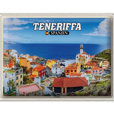 Targa in metallo da viaggio 40x30 cm Tenerife Spagna La Laguna Sea City