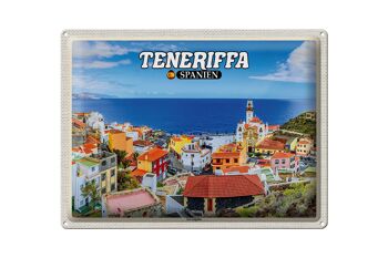 Panneau en étain voyage 40x30cm, Tenerife, espagne, La Laguna, Sea City 1