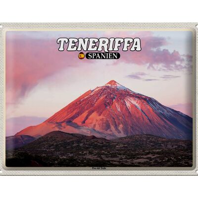 Targa in metallo da viaggio 40x30 cm Tenerife Spagna Pico del Teide