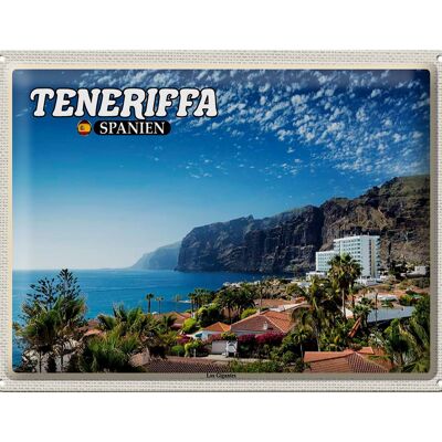 Targa in metallo da viaggio 40x30 cm Tenerife Spagna Scogliera di Los Gigantes