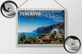 Panneau en étain voyage 40x30cm, Tenerife, espagne, falaise de Los Gigantes 2