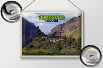 Panneau de voyage en étain, 40x30cm, Tenerife, espagne, Masca, Village de montagne, montagnes 2