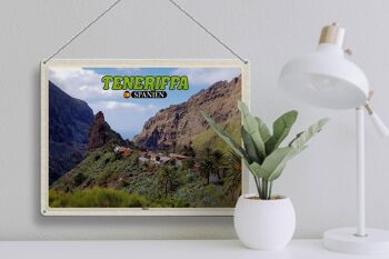 Panneau de voyage en étain, 40x30cm, Tenerife, espagne, Masca, Village de montagne, montagnes 3