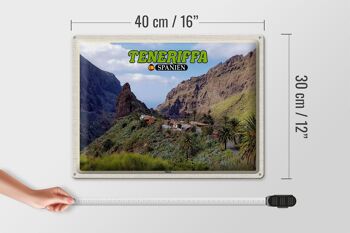 Panneau de voyage en étain, 40x30cm, Tenerife, espagne, Masca, Village de montagne, montagnes 4