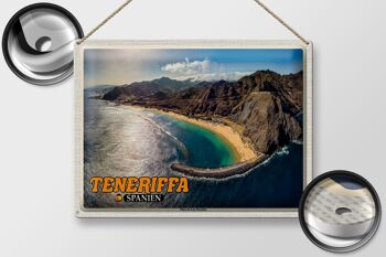Panneau en étain voyage 40x30cm Tenerife Espagne Playa de Las Teresitas 2