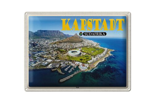 Blechschild Reise 40x30cm Kapstadt Südafrika Stadt Meer Berge Urlaub