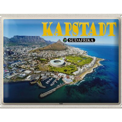 Blechschild Reise 40x30cm Kapstadt Südafrika Stadt Meer Berge Urlaub