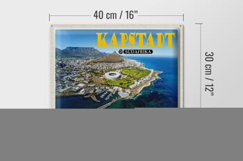 Signe en étain voyage 40x30cm, Cape Town, afrique du sud, ville, mer, montagnes, vacances 4