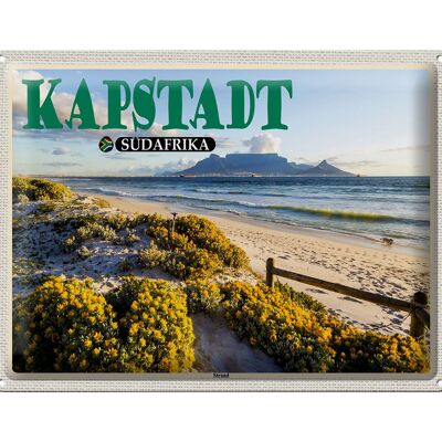 Cartel de chapa de viaje, 40x30cm, Ciudad del Cabo, Sudáfrica, playa, mar, montañas