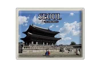 Panneau de voyage en étain, 40x30cm, séoul, corée du sud, palais Gyeongbokgung 1