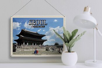 Panneau de voyage en étain, 40x30cm, séoul, corée du sud, palais Gyeongbokgung 3