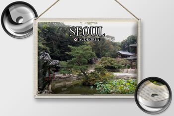 Panneau de voyage en étain, 40x30cm, séoul, corée du sud, jardin Changdeokgung 2