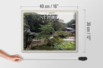 Panneau de voyage en étain, 40x30cm, séoul, corée du sud, jardin Changdeokgung 4