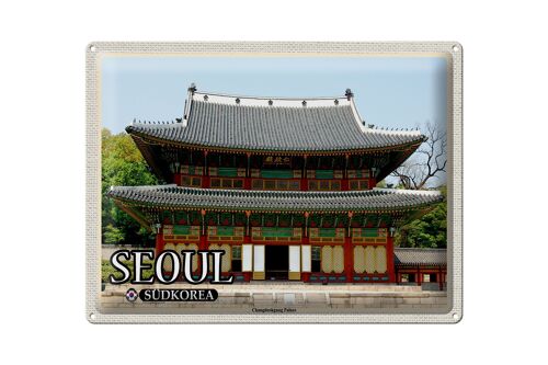 Blechschild Reise 40x30cm Seoul Südkorea Changdeokgung Palace