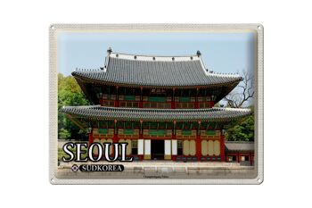 Panneau de voyage en étain, 40x30cm, séoul, corée du sud, palais Changdeokgung 1