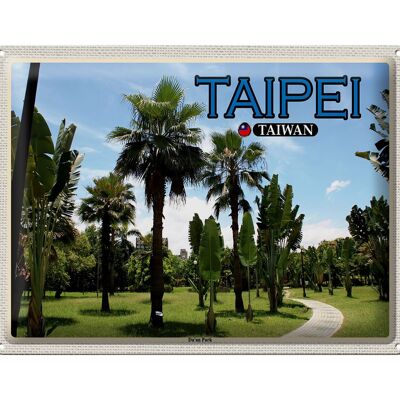 Cartel de chapa de viaje, 40x30cm, Taipei, Taiwán, Da'an Park, regalo