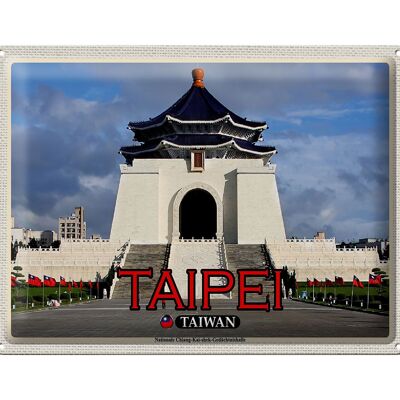 Targa in metallo da viaggio 40x30 cm Taipei Taiwan Nazionale Chiang-Kai-shek