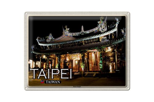 Blechschild Reise 40x30cm Taipei Taiwan Baoan Tempel