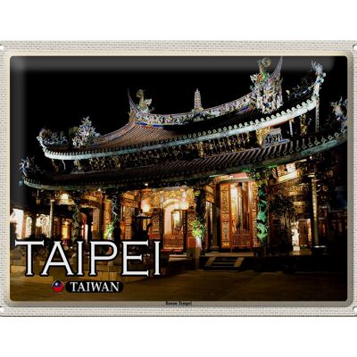 Targa in metallo da viaggio 40x30 cm Taipei Taiwan Baoan Temple