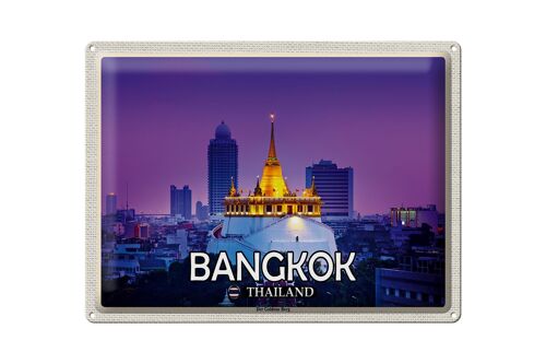 Blechschild Reise 40x30cm Bangkok Thailand Der Goldene Berg Tempel