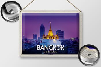 Panneau de voyage en étain, 40x30cm, Bangkok, thaïlande, le Temple de la montagne dorée 2