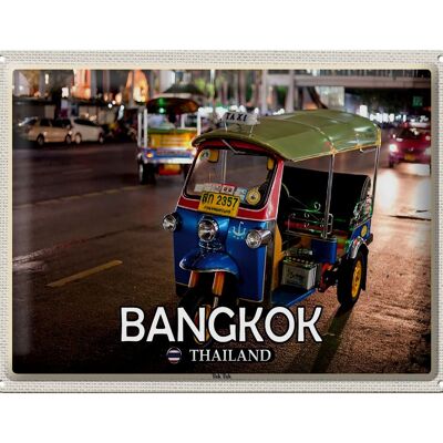 Targa in metallo da viaggio 40x30 cm Bangkok Thailandia Tuk Tuk regalo