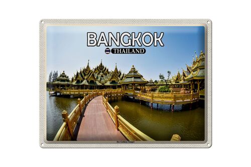 Blechschild Reise 40x30cm Bangkok Thailand Der Goldene Tempel