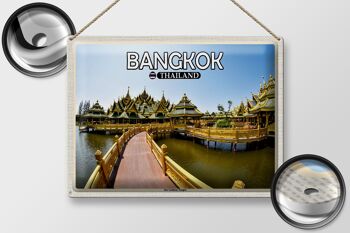 Signe en étain voyage 40x30cm Bangkok thaïlande le Temple d'or 2