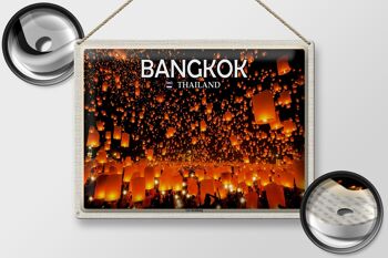 Panneau de voyage en étain, 40x30cm, Bangkok, thaïlande, Loy Krathong, Festival des lumières 2