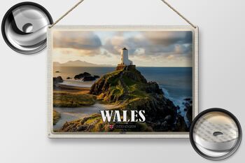 Panneau de voyage en étain, 40x30cm, pays de galles, royaume-uni, Anglesey, île, mer 2