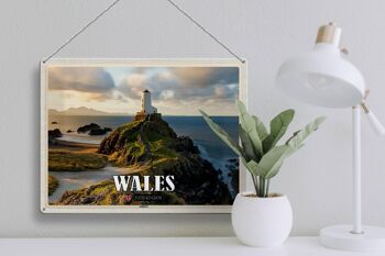 Panneau de voyage en étain, 40x30cm, pays de galles, royaume-uni, Anglesey, île, mer 3
