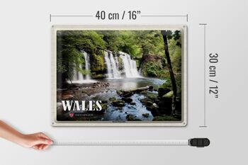 Panneau de voyage en étain, 40x30cm, pays de galles, royaume-uni, cascades de Brecon 4
