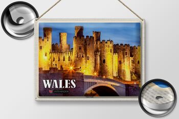 Panneau de voyage en étain, 40x30cm, pays de galles, royaume-uni, château de Conwy 2