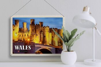 Panneau de voyage en étain, 40x30cm, pays de galles, royaume-uni, château de Conwy 3